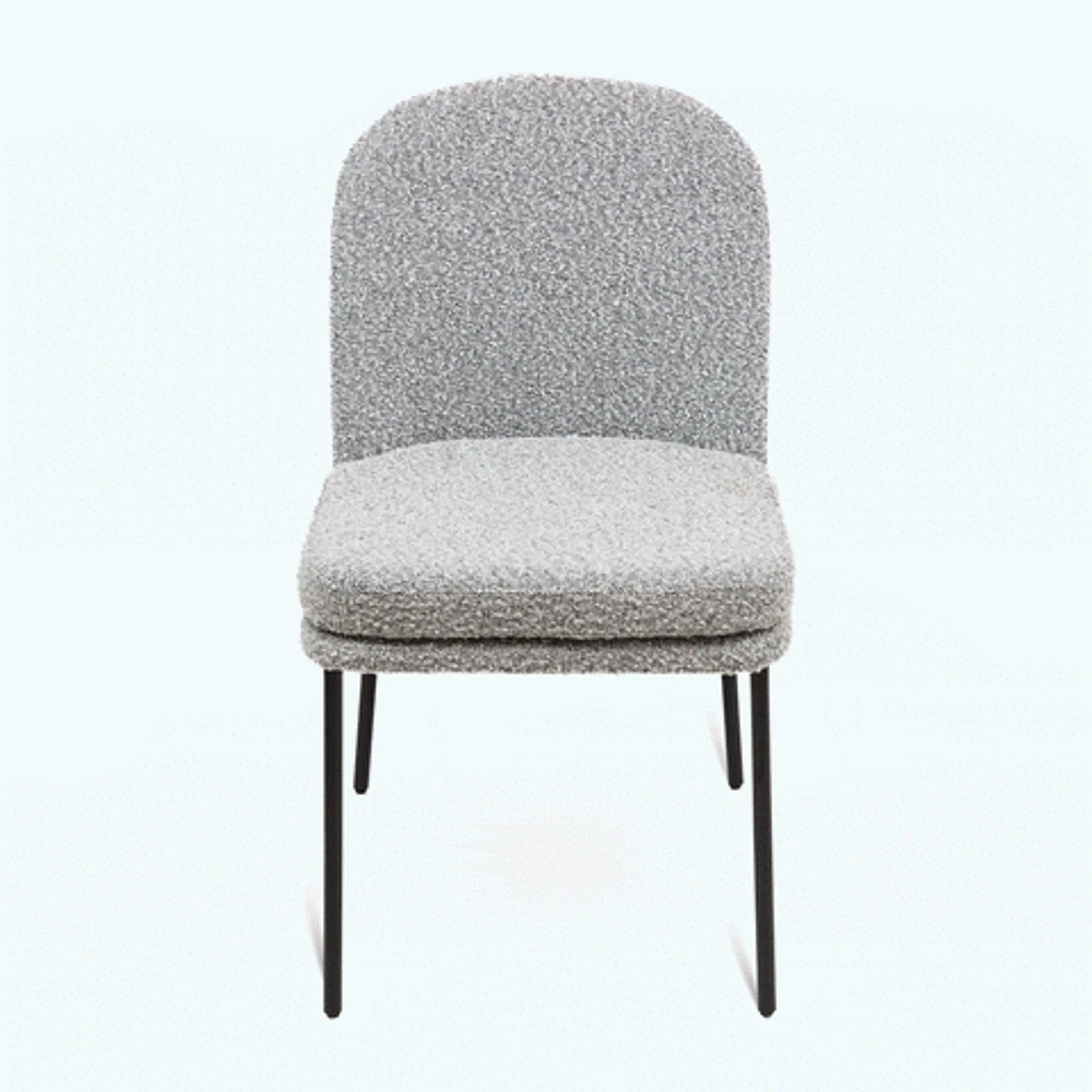 Kendra Boucle Dining Chair - Grey