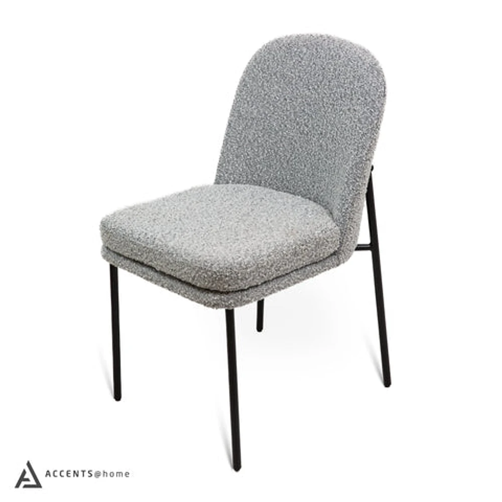 Kendra Boucle Dining Chair - Grey