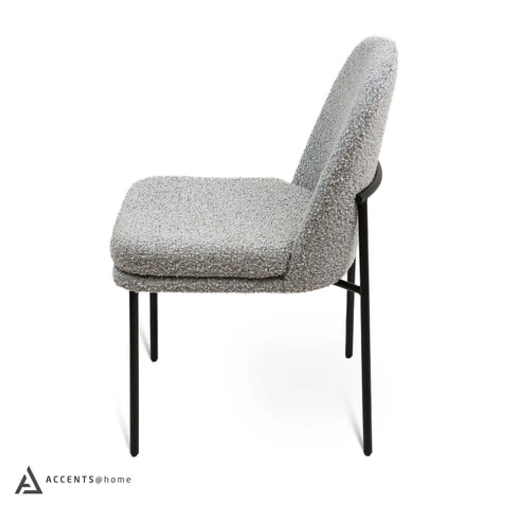 Kendra Boucle Dining Chair - Grey