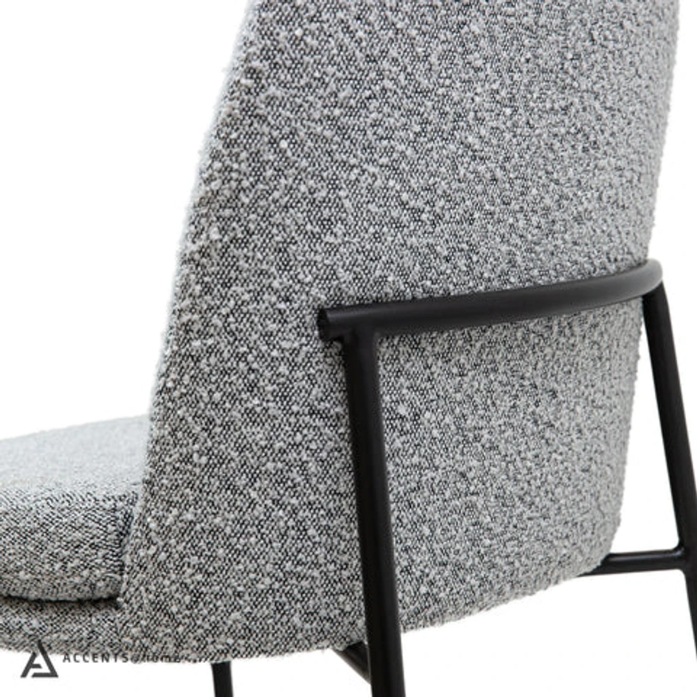 Kendra Boucle Dining Chair - Grey