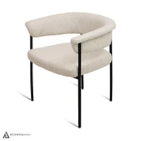 Kople Dining Chair Boucle Fabric - Cream