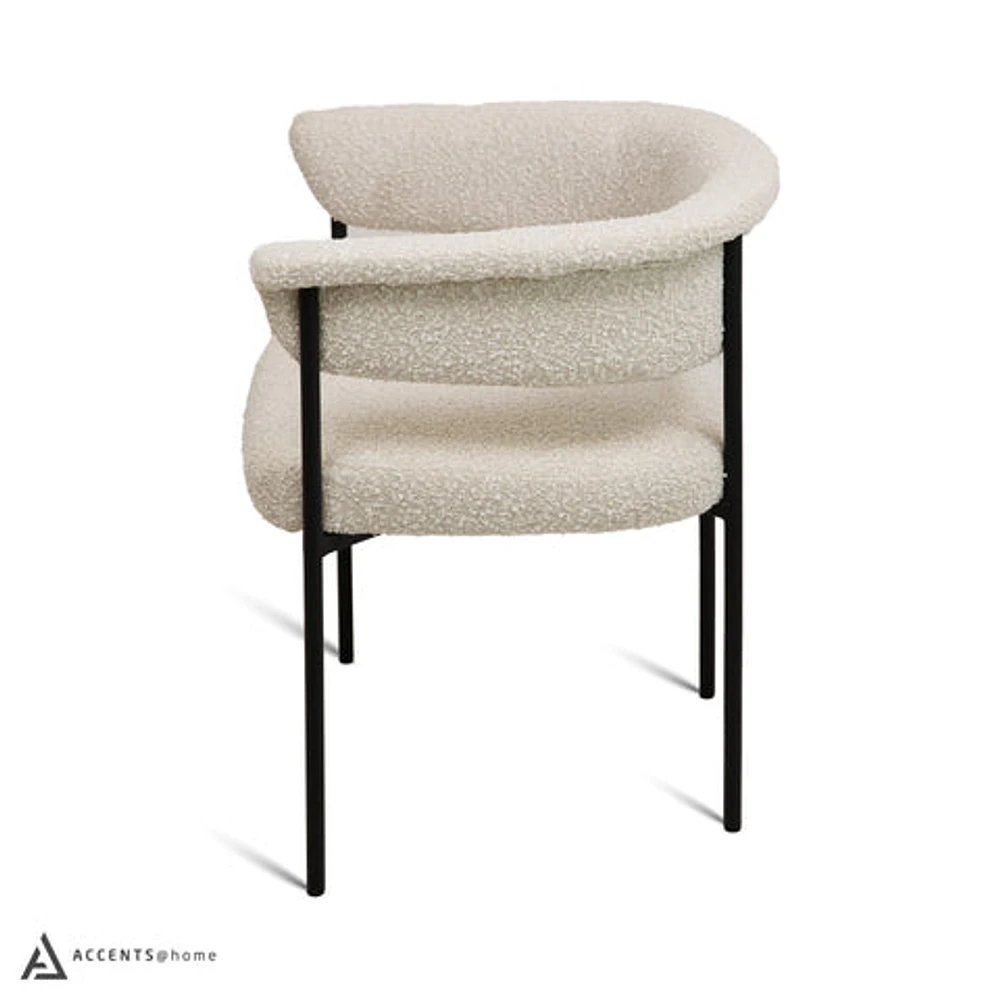 Kople Dining Chair Boucle Fabric - Cream