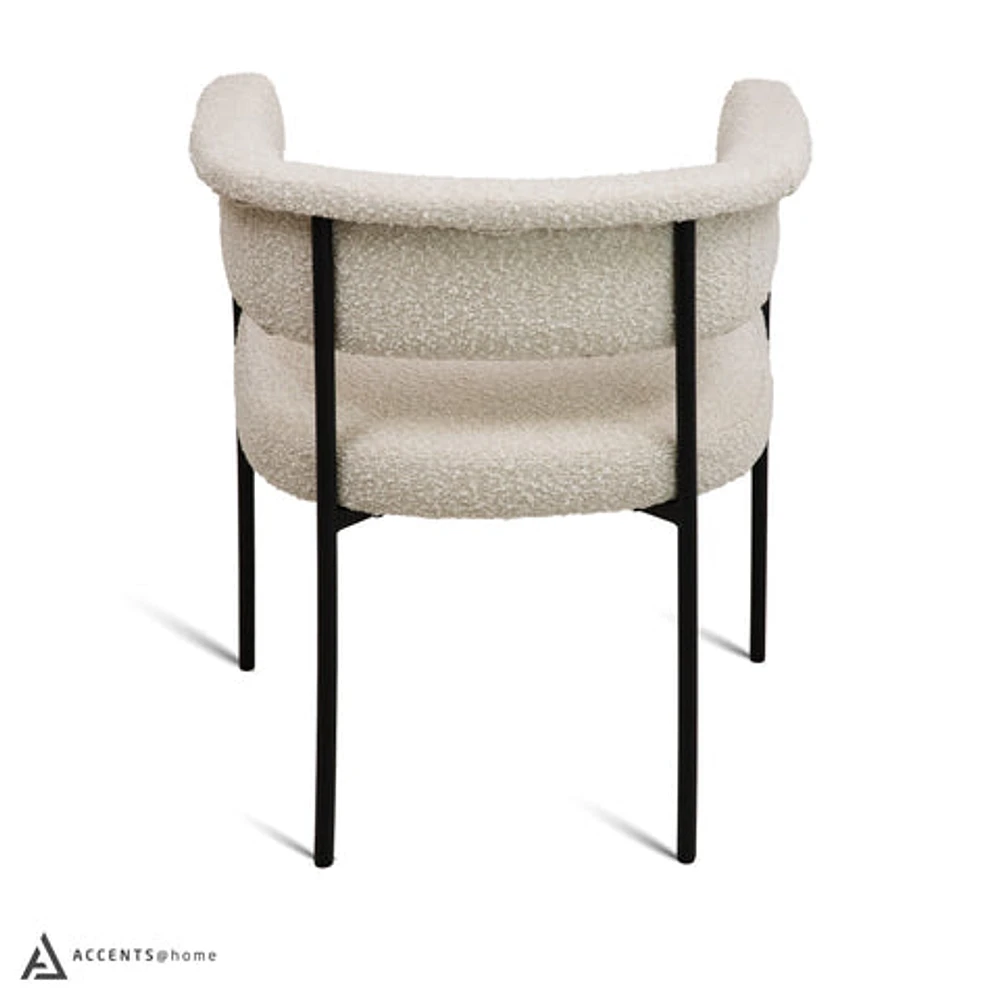 Kople Dining Chair Boucle Fabric - Cream