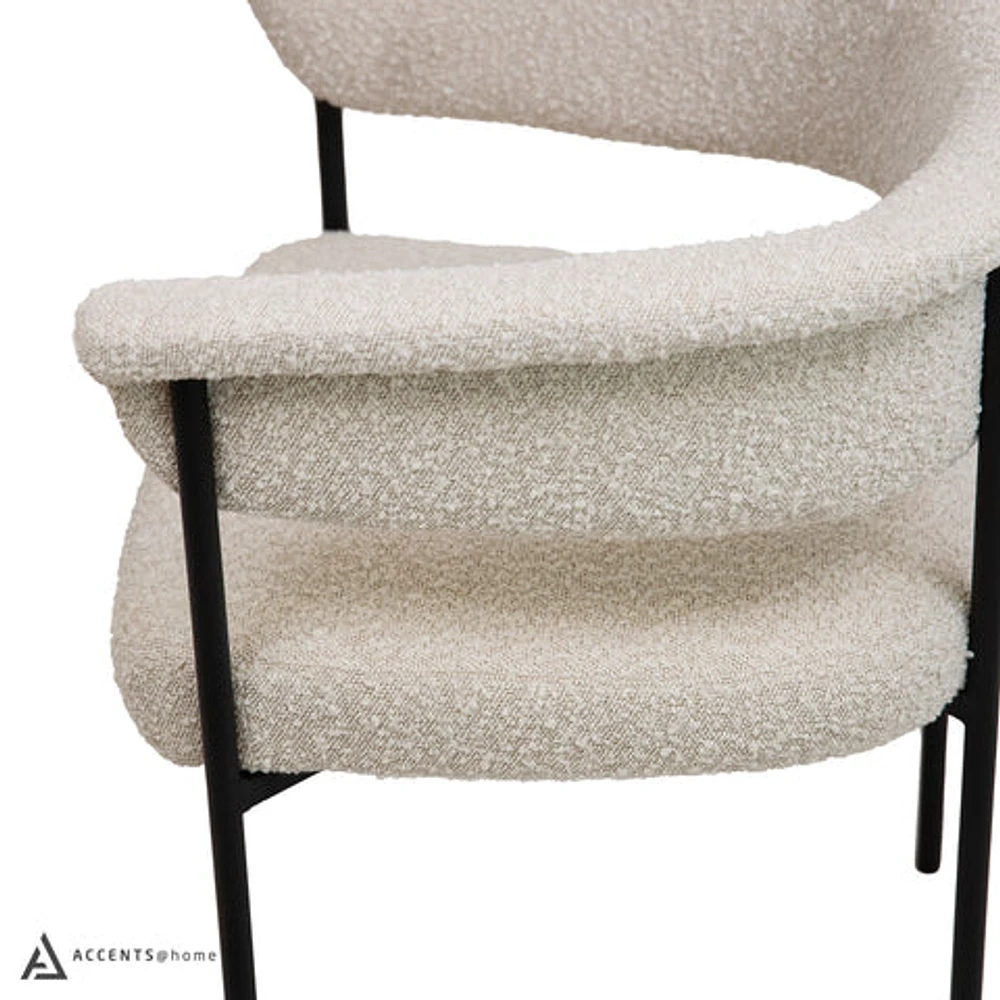 Kople Dining Chair Boucle Fabric - Cream