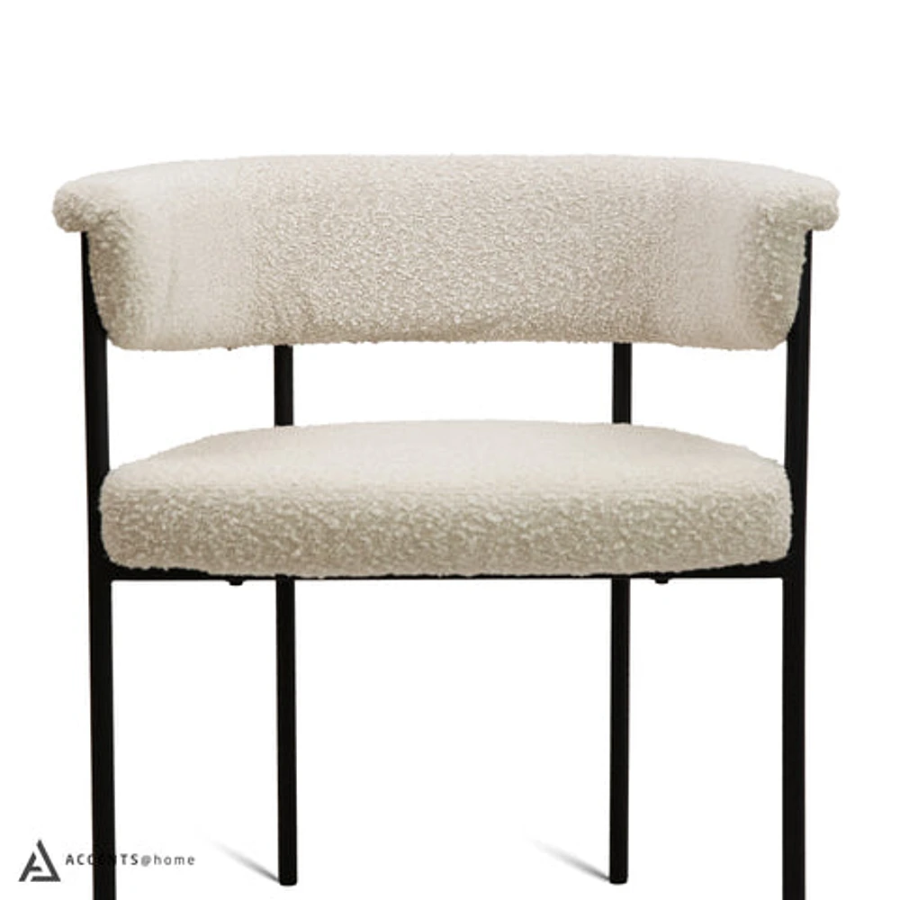 Kople Dining Chair Boucle Fabric - Cream