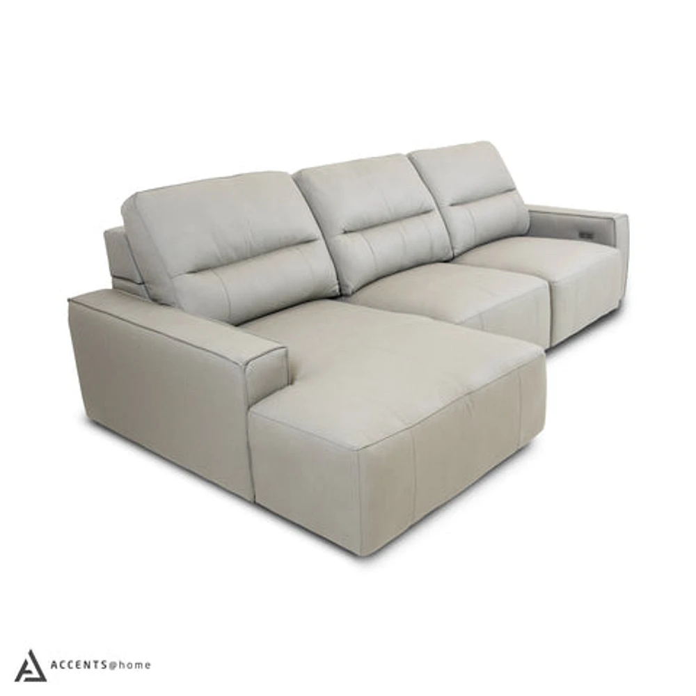 Kozue Genuine Leather Power Slide Sectional