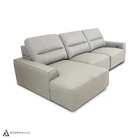 Kozue Genuine Leather Power Slide Sectional