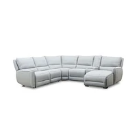 Andrea Leather Sectional Couch With Chaise & Recliner - Accents@Home