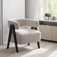 Rocio Boucle Fabric Arm Accent Chair