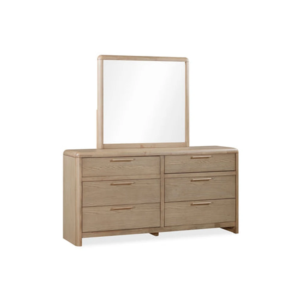 Furano Six Drawer Ash Wood Dresser in Ginger