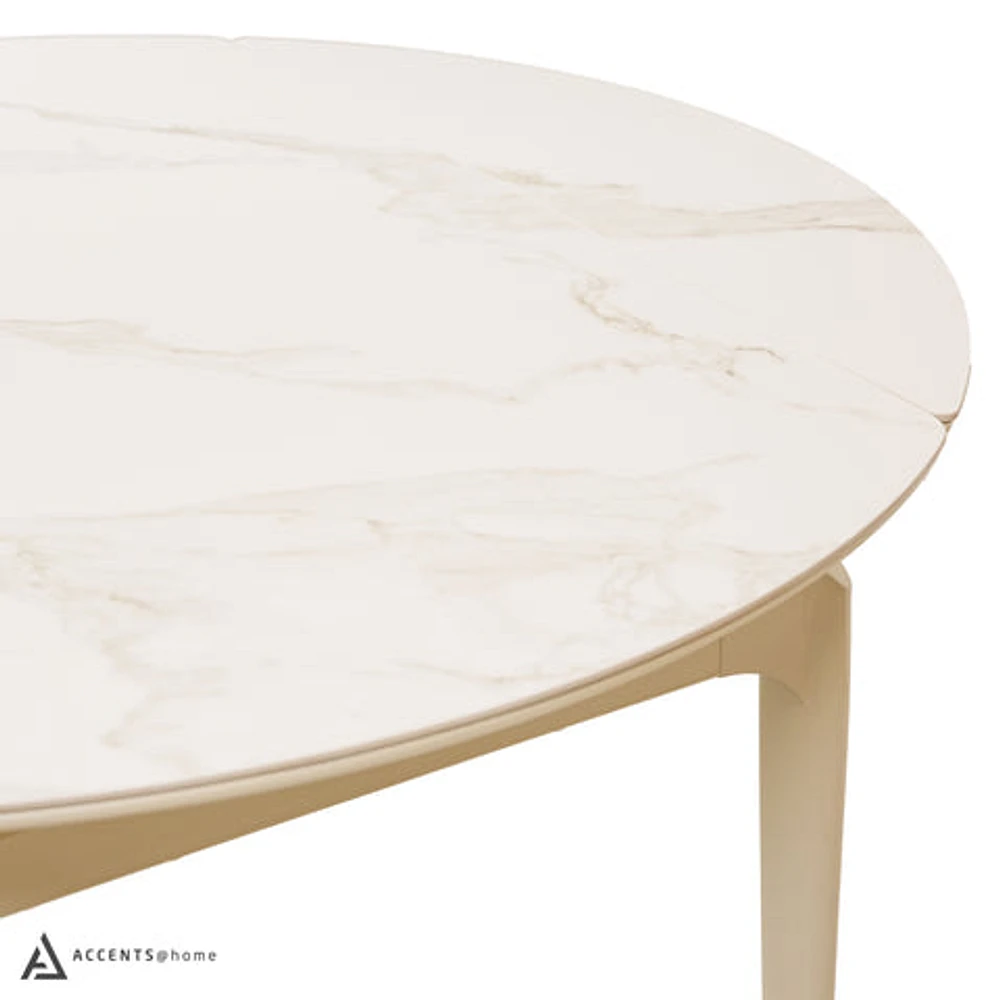 Naomi Sintered Stone Extendable Round Dining Table