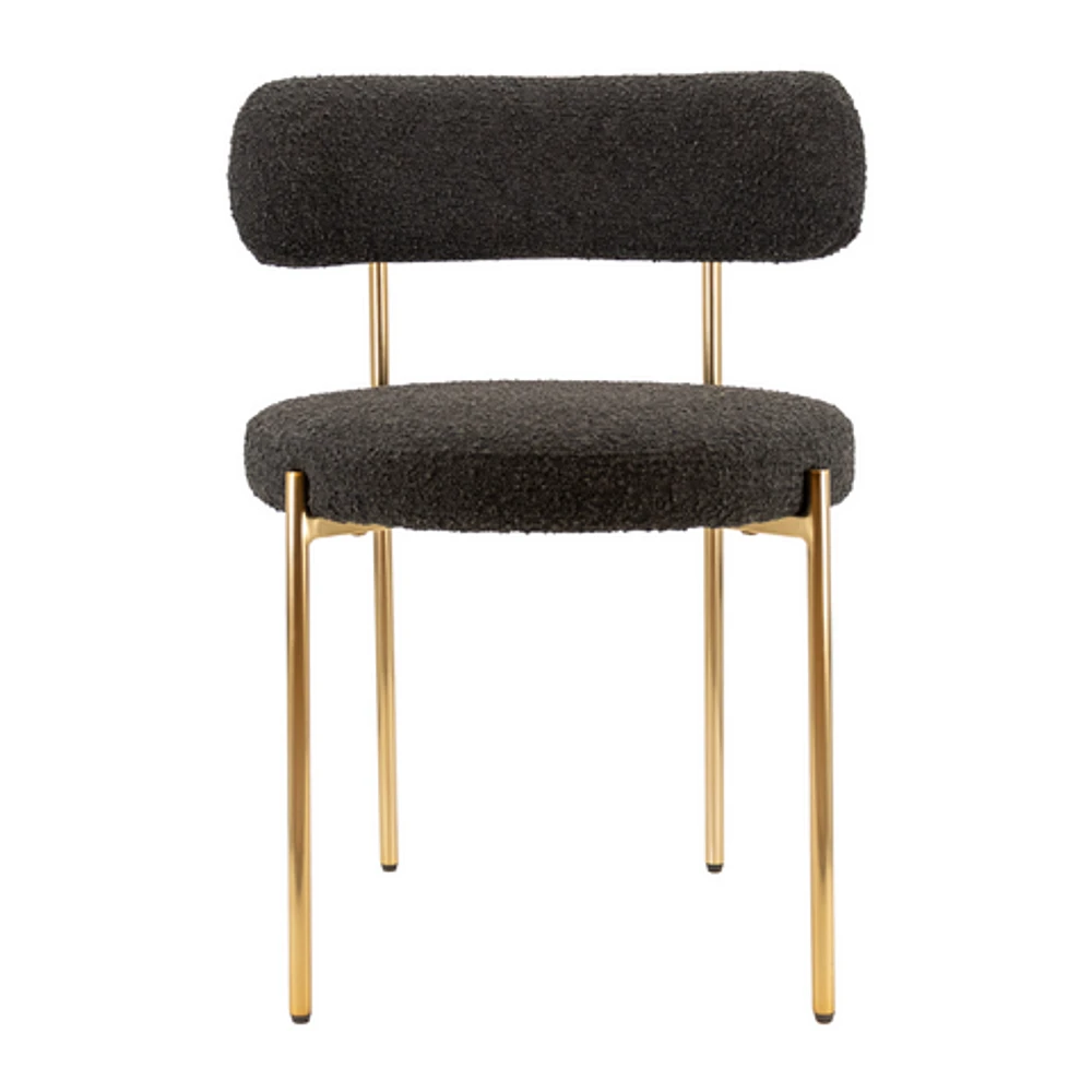 Ronda Boucle Fabric Dining Chair Brushed Brass