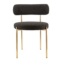 Ronda Boucle Fabric Dining Chair Brushed Brass