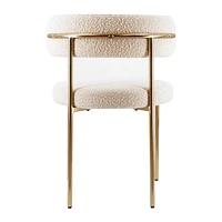 Ronda Boucle Fabric Dining Chair Brushed Brass