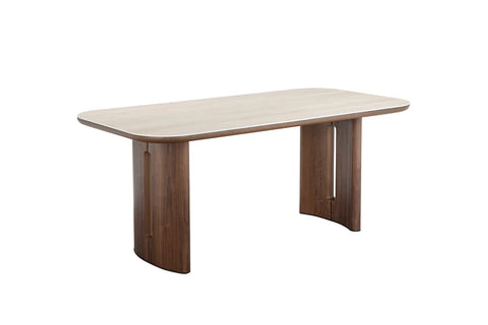 Atticus Dining Table with Travertine Ceramic Top