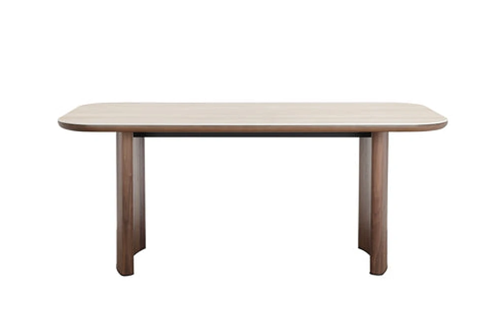 Atticus Dining Table with Travertine Ceramic Top