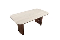 Atticus Dining Table with Travertine Ceramic Top