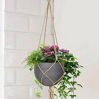 Craft Small Hanging Pot With Netting - Charcoal Grey