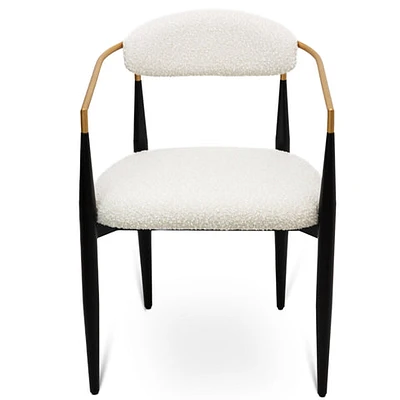 Pilla Boucle Dining Chair in White For Comfort and Style