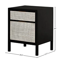 Rattan Filing Cabinet - Ebony