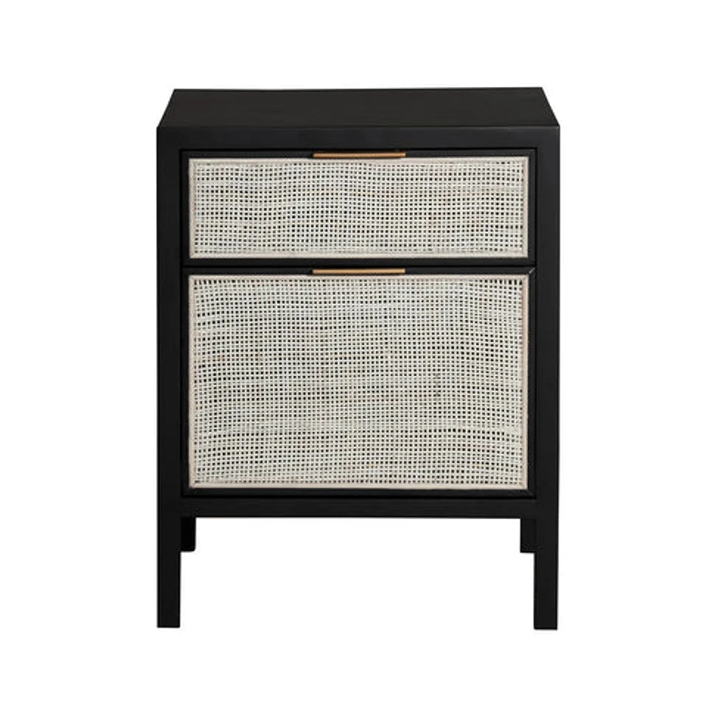 Rattan Filing Cabinet - Ebony