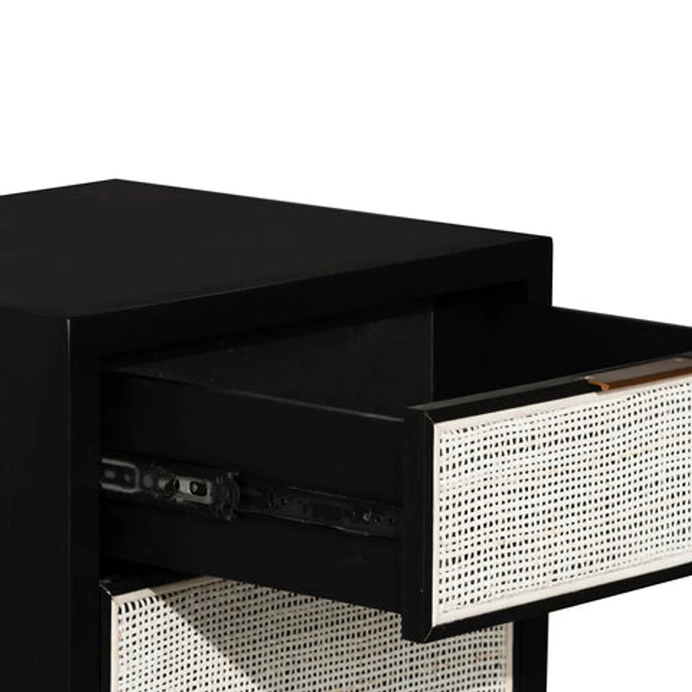 Rattan Filing Cabinet - Ebony