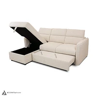 Renato Premium Fabric Sleeper Sectional - Abby Flax