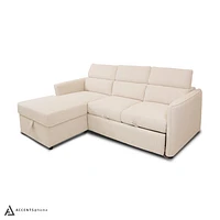 Renato Premium Fabric Sleeper Sectional - Abby Flax