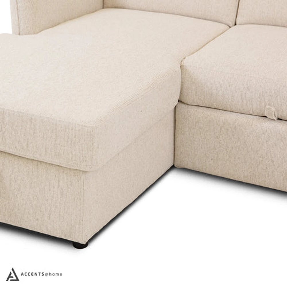 Renato Premium Fabric Sleeper Sectional - Abby Flax