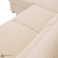 Renato Premium Fabric Sleeper Sectional - Abby Flax