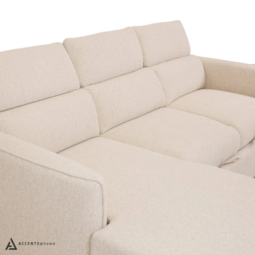 Renato Premium Fabric Sleeper Sectional - Abby Flax