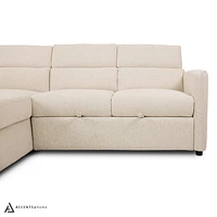 Renato Premium Fabric Sleeper Sectional - Abby Flax