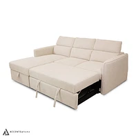 Renato Premium Fabric Sleeper Sectional - Abby Flax