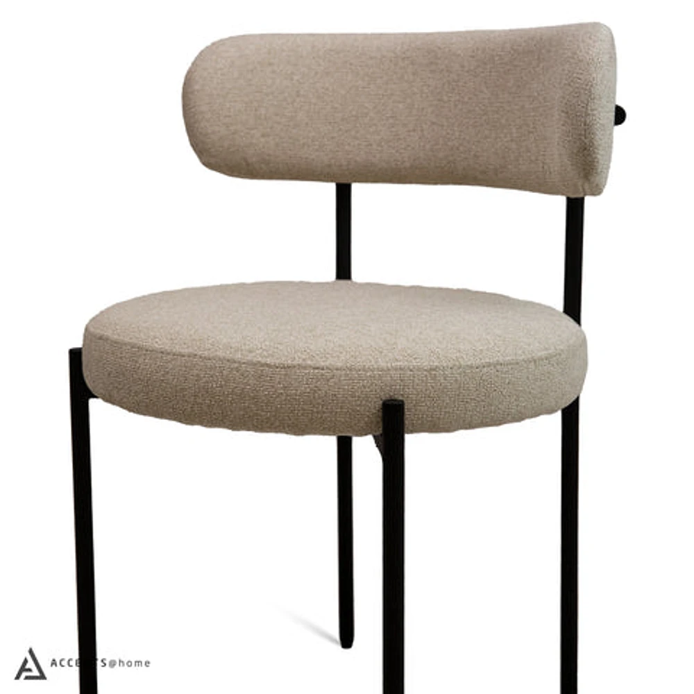 Ronda Flax Fabric Dining Chair - Beige