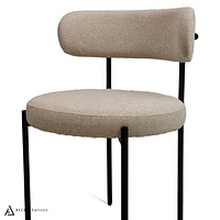 Ronda Flax Fabric Dining Chair - Beige