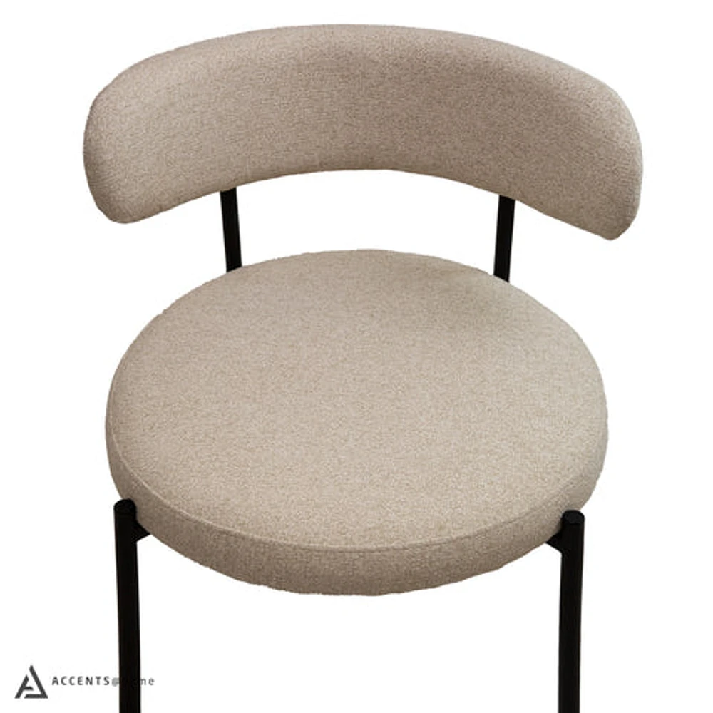 Ronda Flax Fabric Dining Chair - Beige