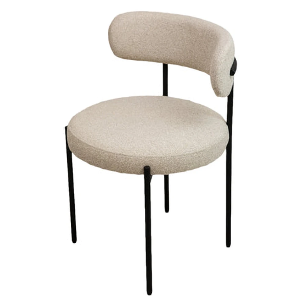 Ronda Flax Fabric Dining Chair - Beige