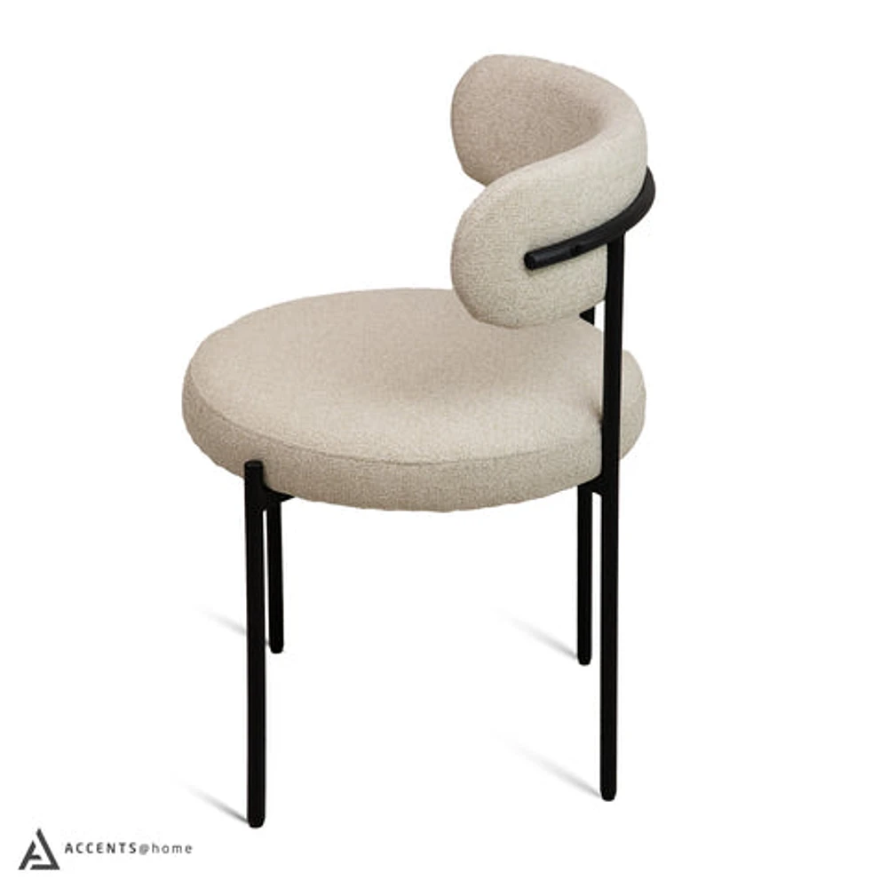 Ronda Flax Fabric Dining Chair - Beige