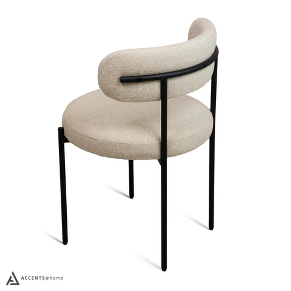 Ronda Flax Fabric Dining Chair - Beige