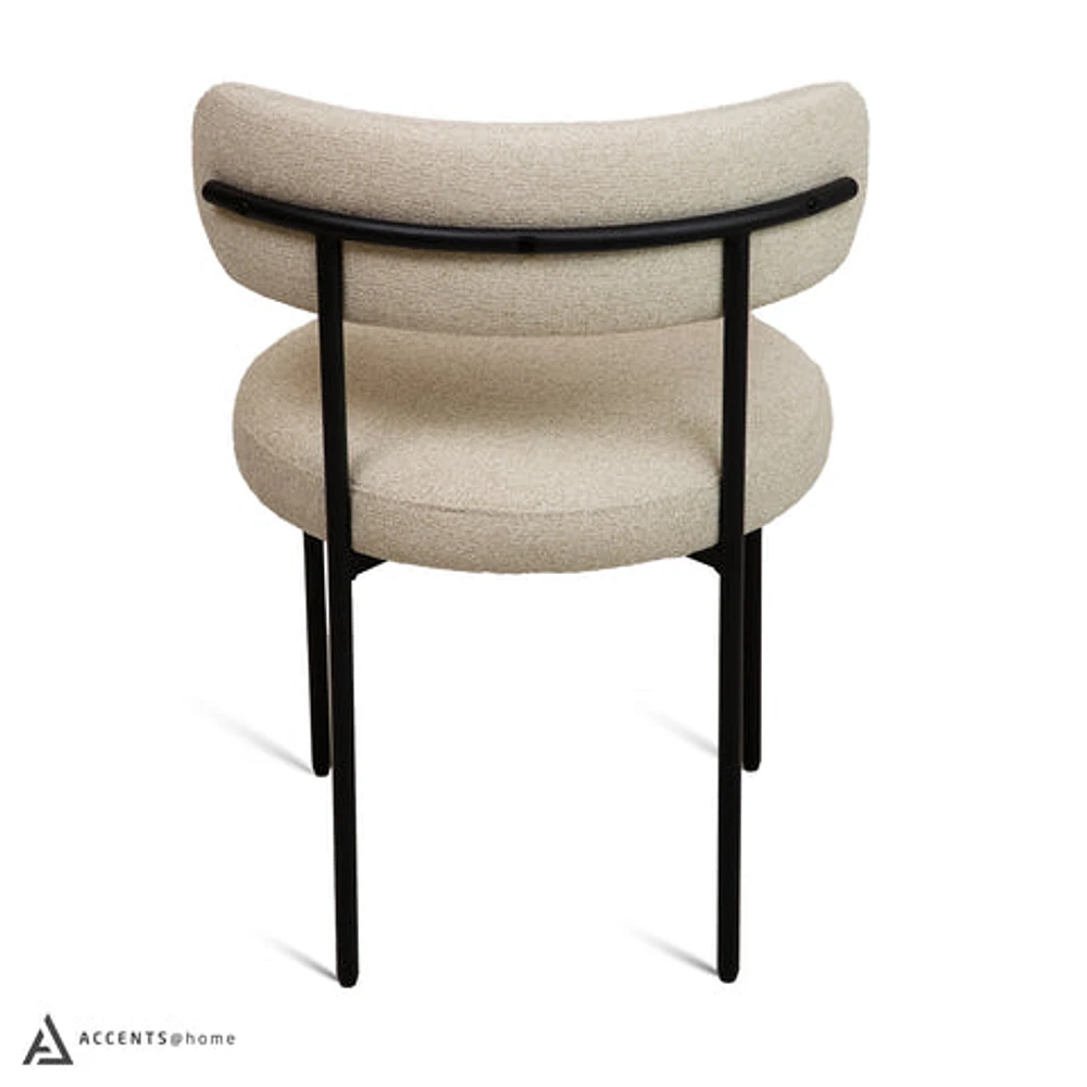 Ronda Flax Fabric Dining Chair - Beige