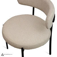 Ronda Flax Fabric Dining Chair - Beige