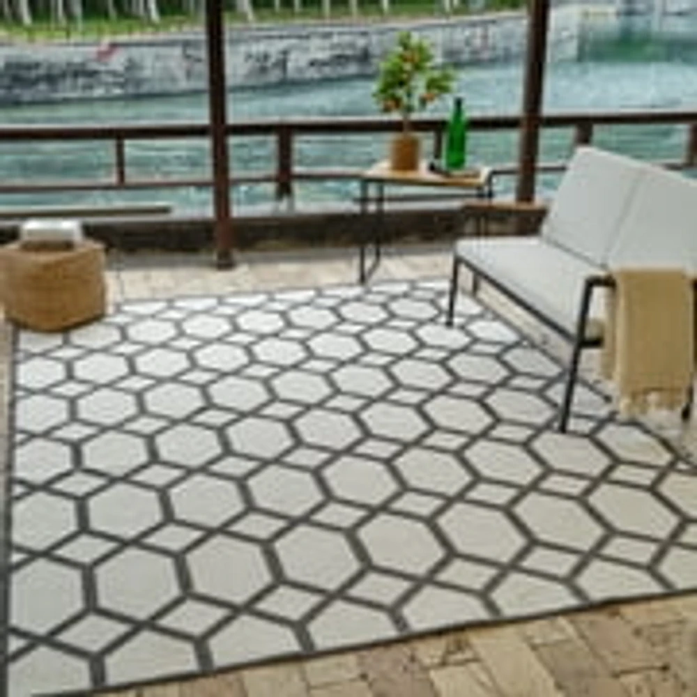 Aspen Grey Geometric Modern Rug