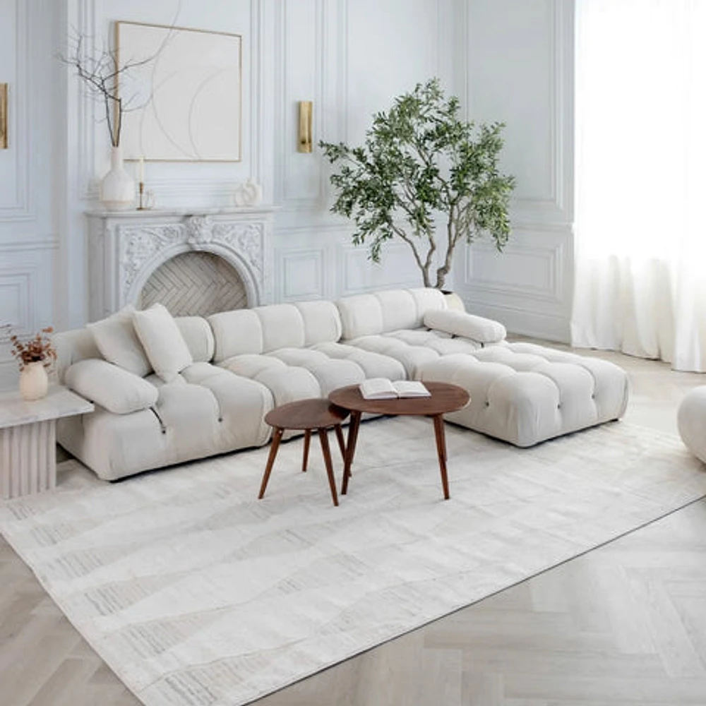 Tulum Cream Modern Area Rug