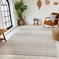Bali 1863 Cream Gradient Striped Rug – 5 x 8'