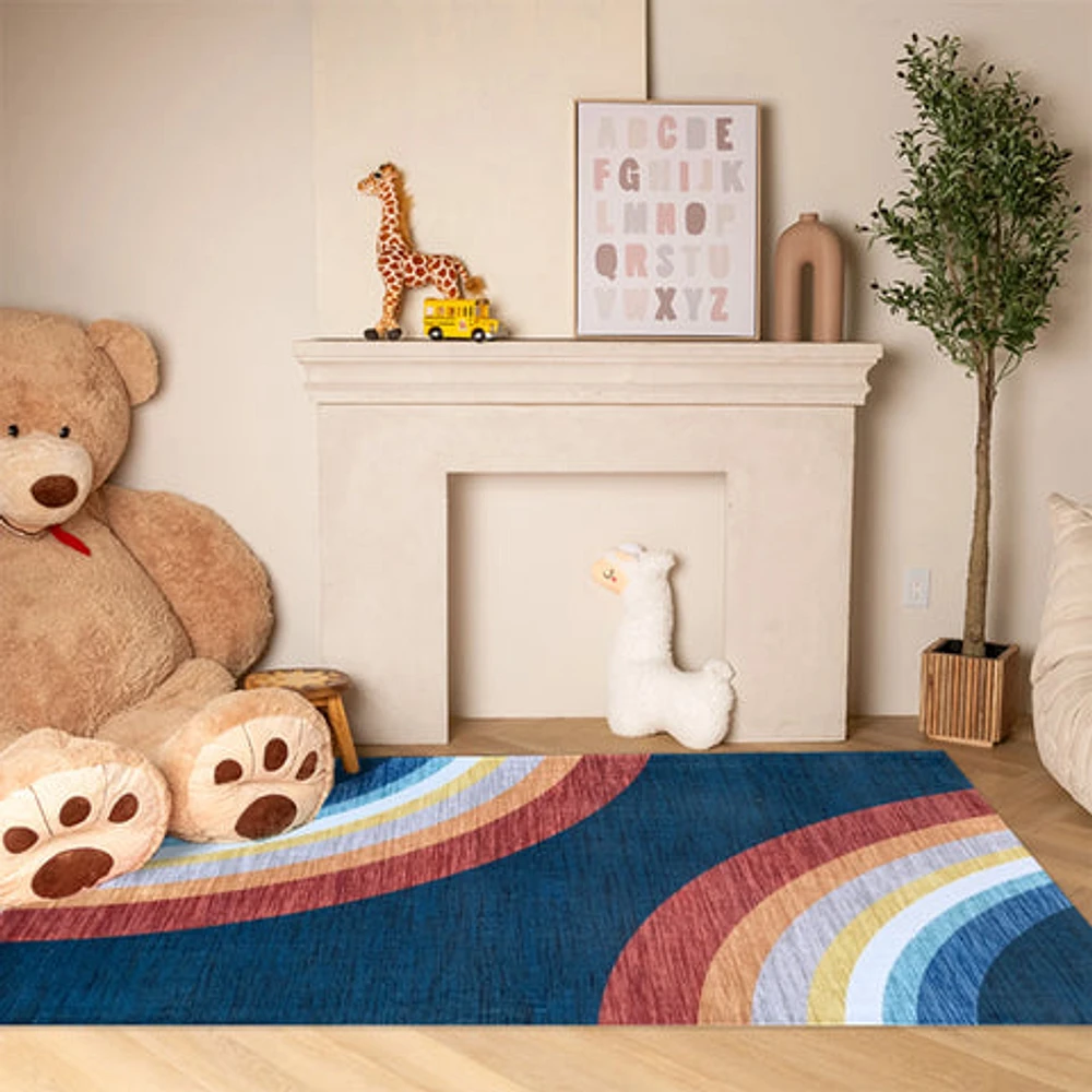 Daisy Navy Floral Area Rug