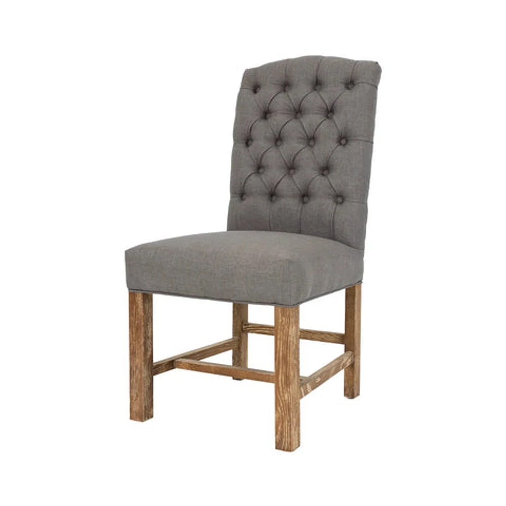 York Dining Chair - Flax Linen & Natural Legs