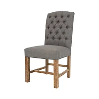 York Dining Chair - Flax Linen & Natural Legs