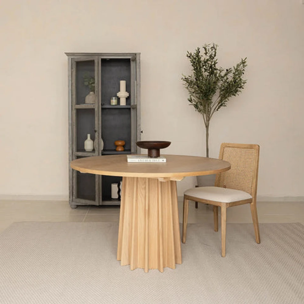Cane Dining Chair - Oyster Linen