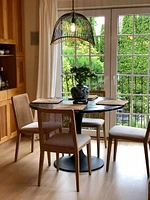 Cane Dining Chair - Oyster Linen