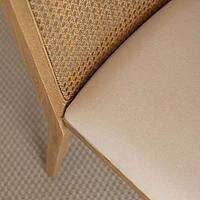 Cane Dining Chair - Oyster Linen